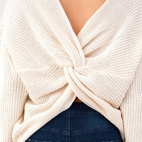 50% off TODAY ONLY Knotted Back Boho Sweater - Picture 7 of 7